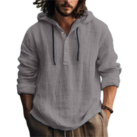 Cotton And Linen Shirt Hooded Sweater Spring And Autumn Long Sleeve Hooded Casual Daily Clothing