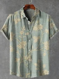 Amazon Independent Station Printed Men's Beach Loose Casual Shirt Top