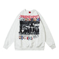 Kitten Print Loose Pullover Sweatershirt