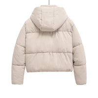 Women's Fashionable, Slim-Fit Warm Cotton Hooded Coat