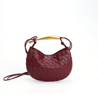 Woven Bag Fashion Cattlehide Leather Commuter Portable Shoulder Crossbody Bag