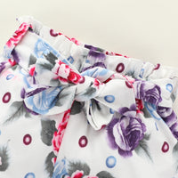 Children's Solid Color Top Rose Shorts Set