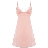 Ice Silk Lace Deep V Temptation Gathering Small Chest Suspender Nightdress