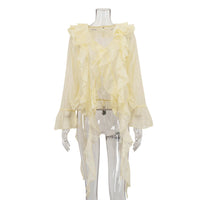 Casual Ruffled Long Sleeve Shirt