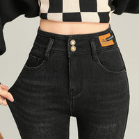 Fleece-lined Thick Jeans Women's Slim Fit