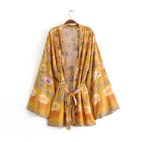 Spring And Summer Women's Clothing Positioning Printing Belt Kimono