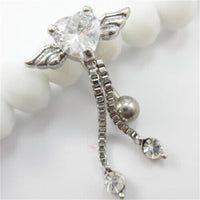 Love Wings Navel Ring Reverse Upside Down