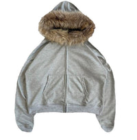European And American Fluffy Hat Sweater Vintage Coat