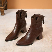 Retro Pointed-toe Trendy And Cool All-season Ankle Boots That Pair Effortlessly With Any Look
