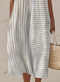 Women'S Casual Printed Round-Neck Sleeveless Dress
