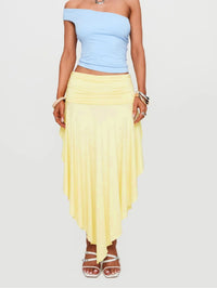 Womens Elegant High-waisted Pleated Skirt With An Asymmetrical Slit Design For A Chic On-trend Look