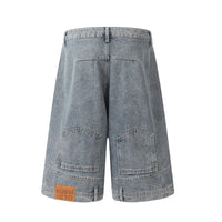 Niche Design Flip-down Denim Shorts Men