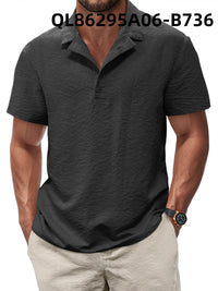 Printed Men's Loose Trendy Short Sleeve Lapel Shirt