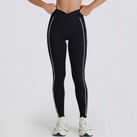 Peach Hip Color Matching Belly Contracting And Close-fitting Yoga Pants Women