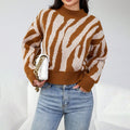 Jacquard Casual Sweater Loose Top For Women