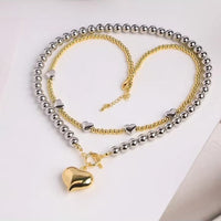 Fashionable Heart-Shaped Cross Tassel Pendant Necklace