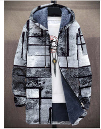 3D Digital Printed Standing Collar Jacket For Men's Outerwear