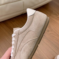 2026 Spring & Autumn New Arrival Anti-slip Suede Fashion Shoes, Low-top Casual Outdoor Solid Color Sneakers