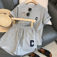 Women's Fashion Casual Loose Short-sleeved T-shirt Shorts Set