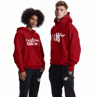 KING QUEEN Mens And Womens Casual Sports Sweatpants Two-Piece Set