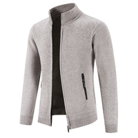 Men's Business Casual Velvet Padded Plus Size Cardigan Sweater