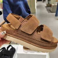 Women's Plus Size Peep Toe Suede Platform Sandals