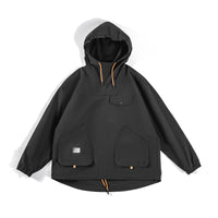 Outdoor Multi-pocket Hooded Jacket Windproof Baggy Coat