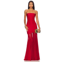 Womens Strapless Dress Figure-hugging And Sexy Made Of Mesh Fabric