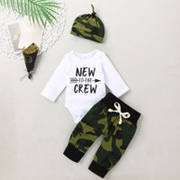 Three-piece White Cotton Letter Camouflage Print With Hood