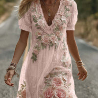European And American 3D Digital Print Womens Dress