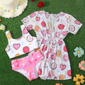 Girl's Swimsuit Donut Cute Split Three-piece Set