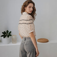Women's Sexy Polka Dot Sleeveless Side Wrap Top