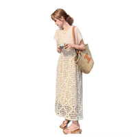 Bohemian Retro Crochet Hollow-Out Jacquard Knitted Dress Womens Summer New Loose Layering Cover-Up