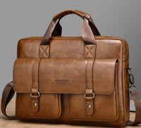 Mens Business Large-Capacity ShoulderCrossbody Simple Briefcase