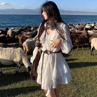 Hainan Sanya Island Beach Seaside Vacation White Dress