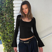 Hot Girl Short Skinny Slimming Bottoming Shirt Top