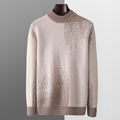 Round Neck Men's Pure Wool Color Contrast Bottoming Shirt