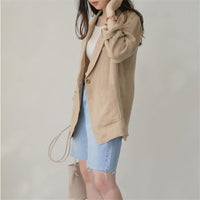 Women's British-style Casual Cotton And Linen Small Business Suit Coat