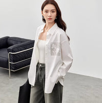 Simple Cotton Shirt Women's Spring Long-Sleeve Top