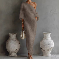 Womens Off-Shoulder Loose Resort-Style Dress