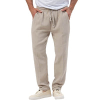 Summer Men's Breathable Solid Color Trousers Plus Size Loose Casual Pants