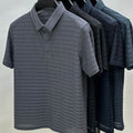 Hollow-out Ice Silk Mesh Breathable Short-sleeved Men's Lapel Polo Shirt