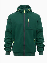Men's Sweater Hoodie Zipper Multi-pocket Embroidery Badge