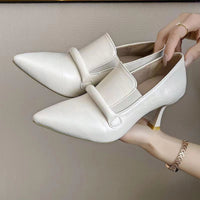 Soft Leather 7cm Women's Stiletto Heel High Heel Shoes