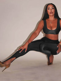 Front Step Shiny Leggings