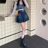Plus-size High-waisted Figure-flattering A-line Pleated Skirt For Petite Women