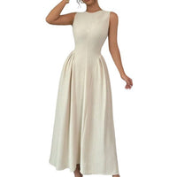 European And American-style Sleeveless Figure-flattering Waist-cinching Dress