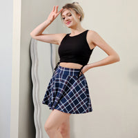 High-waisted Printed Plaid No-Slip Short Skirt For Women