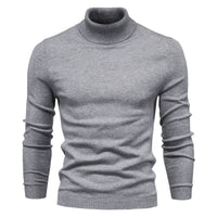 Casual Men's Solid Color Pullover Sweater High Neck