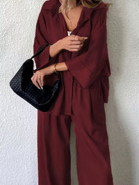 Womens Plus-Size Loose Top And Pants Two-Piece Set